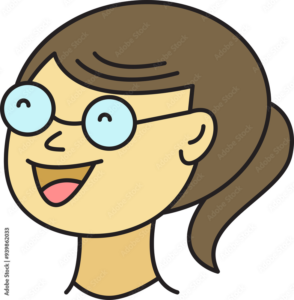 Nerd Woman Character Icon
