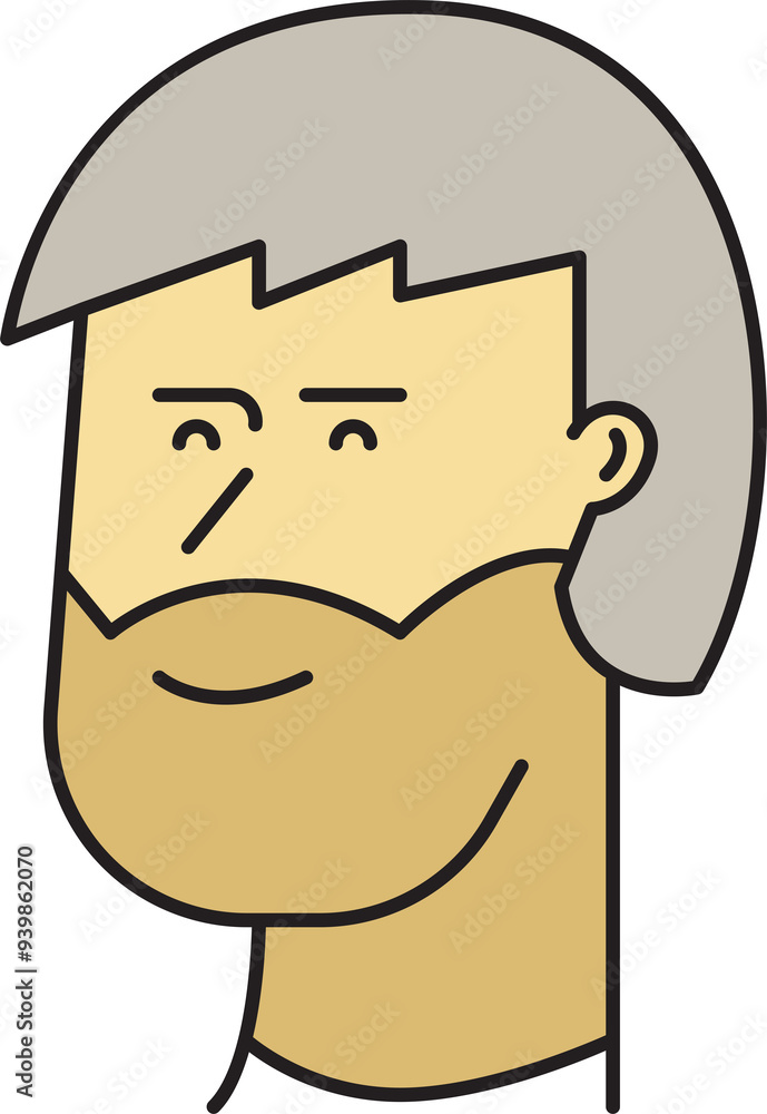 Obraz premium Beard Man Character Icon