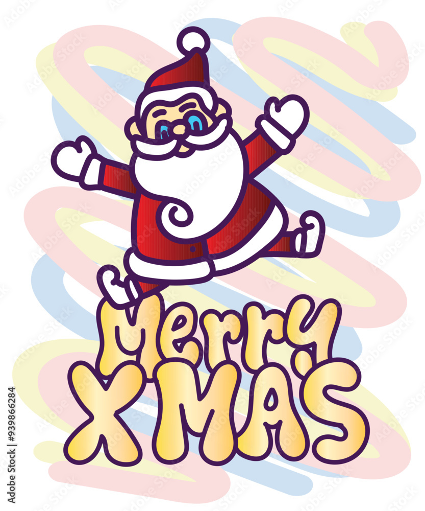 doodle pop art christmas background vector design