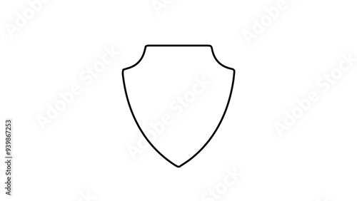 Free Download Vector shapes in form of different shields, coat of arms, badges, black outline, cyber security - GFXLoad
