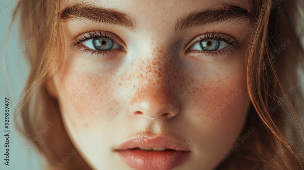 Close-up woman face. Detailed skin texture Close-up woman face. Detailed skin texture