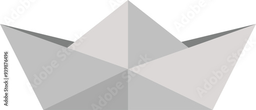 Simple origami paper boat isolated