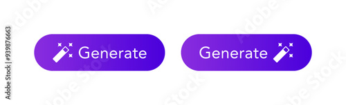 AI Generate Buttons for Artificial Intelligence (AI) Image Generator, Video Generator, Text Generator Web App or Online Tool.  photo