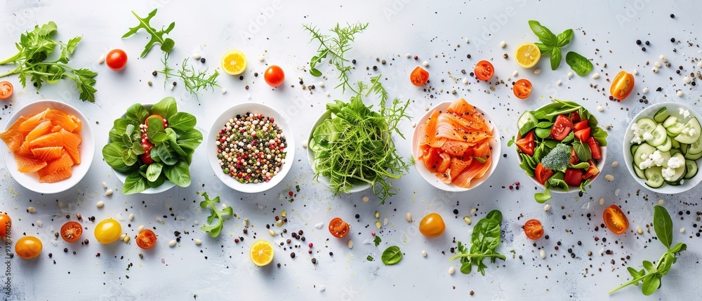 Healthy food clean eating selection white background Healthy food clean eating selection white background