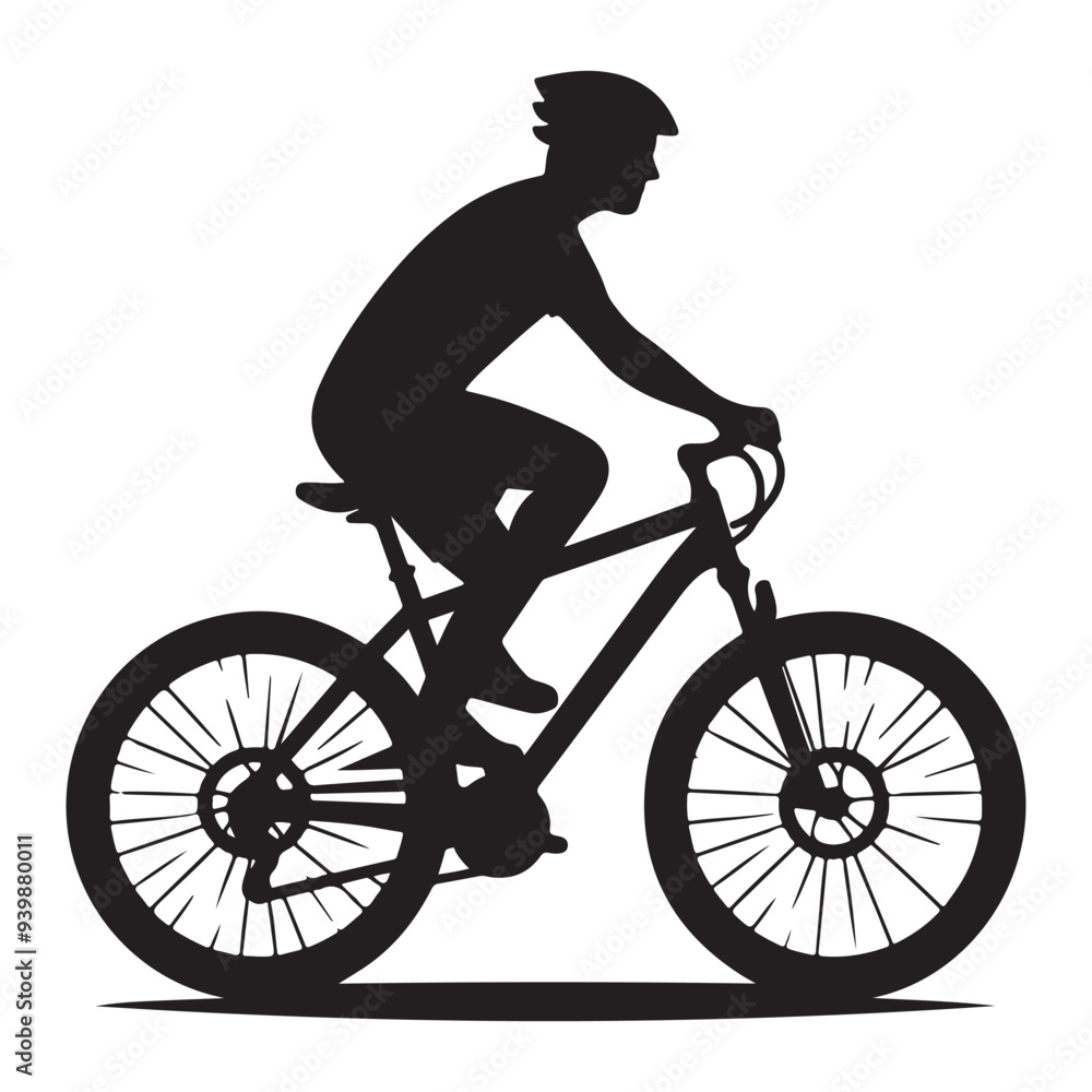 Fototapeta premium Vector bicyclist or cycling silhouettes vector illustration