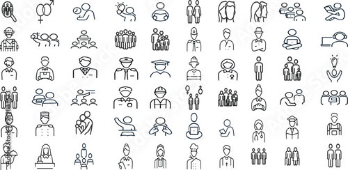 PEOPLE EDITABLE ICON SET 