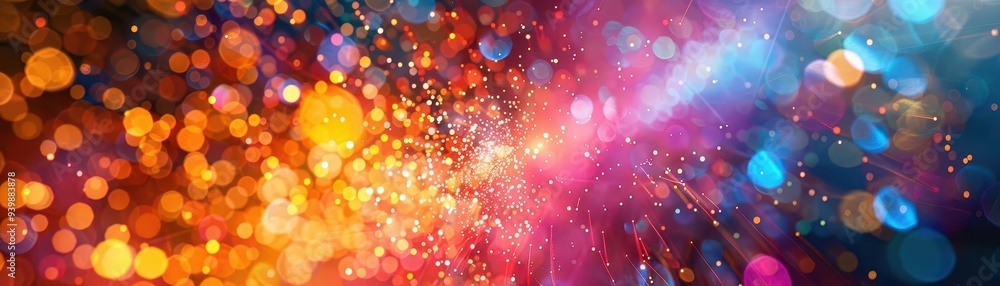 Fireworks display against night sky, Pop Art, Bright, Digital, Emphasizing celebration and light Fireworks display against night sky, Pop Art, Bright, Digital, Emphasizing celebration and light