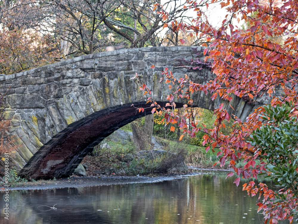 Fototapeta premium Gapstow Bridge in Central Park, late autumn
