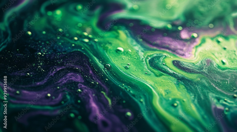 Abstract emerald and purple fluid art Abstract emerald and purple fluid art