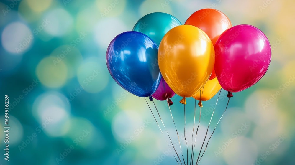Colorful Balloons on Bokeh Background Colorful Balloons on Bokeh Background