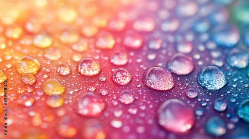 Colorful Water Droplets on a Gradient Background Colorful Water Droplets on a Gradient Background