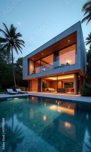 Wallpaper Mural View of luxurious villa with modern architectural design Torontodigital.ca