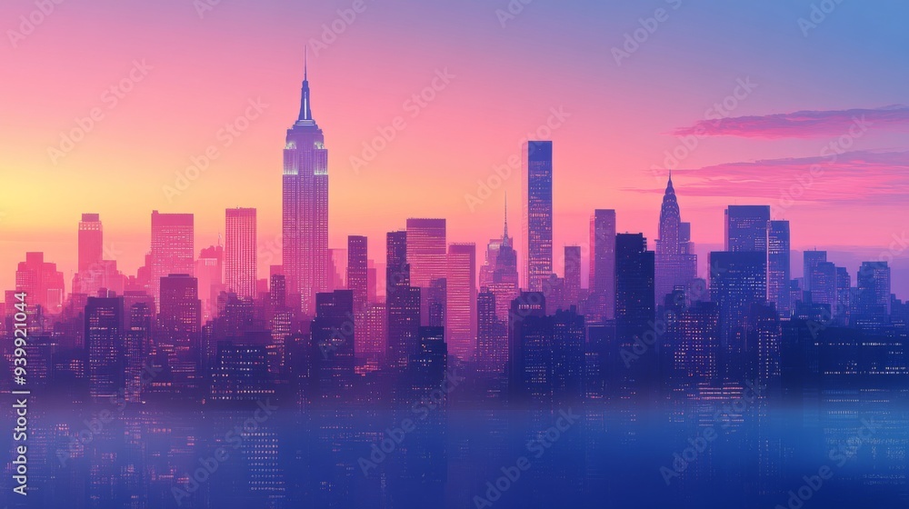 New York City Skyline at Sunset New York City Skyline at Sunset