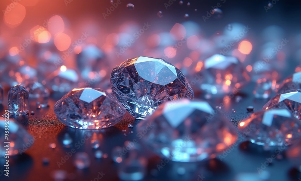 Fototapeta premium Luxury shine diamonds digital art