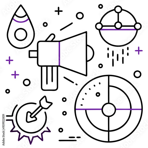 Digital marketing concept vector illustration of marketing concept