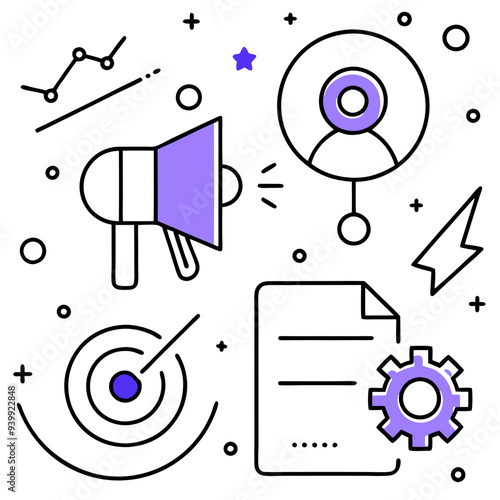 Digital marketing concept vector illustration of marketing concept