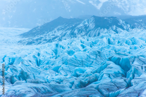 Dramatic ice landscape of the Svinafellsjokul Glacier,  Iceland photo