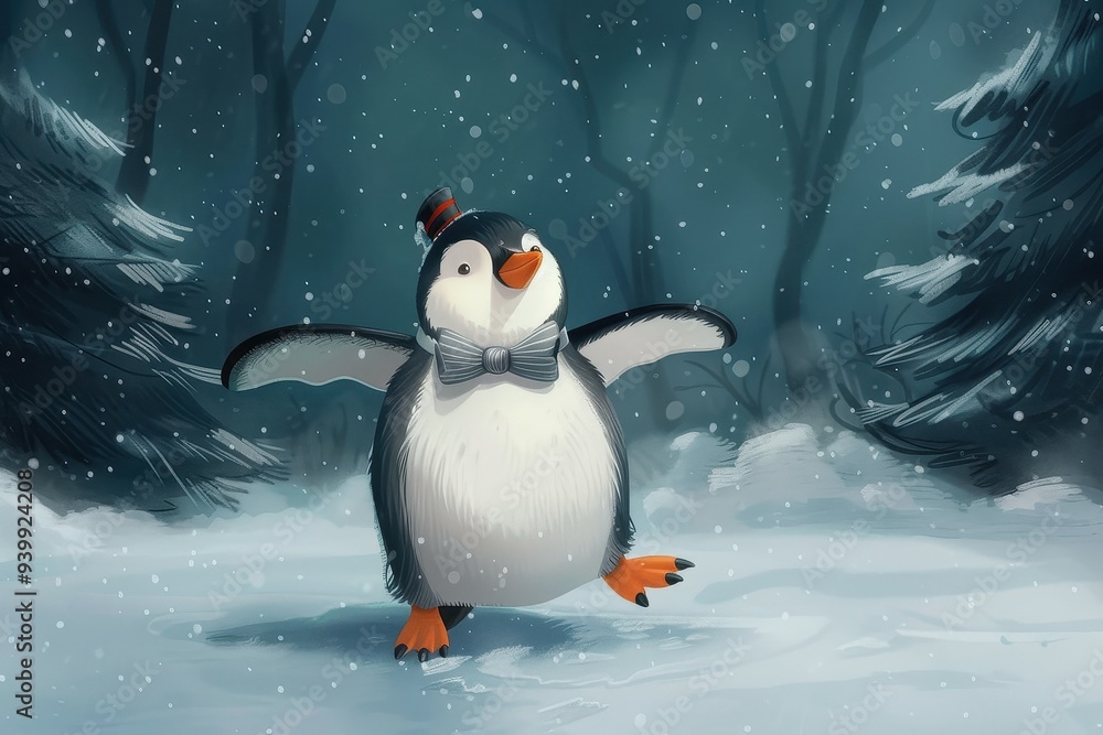 Tuxedoed Tap-Dancing Penguin on Ice Tuxedoed Tap-Dancing Penguin on Ice