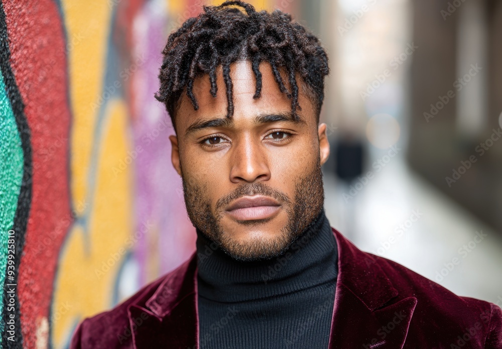 stylish young man with dreadlocks and beard stylish young man with dreadlocks and beard