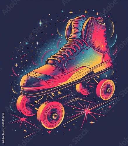 Retro Roller Skate Disco Design
