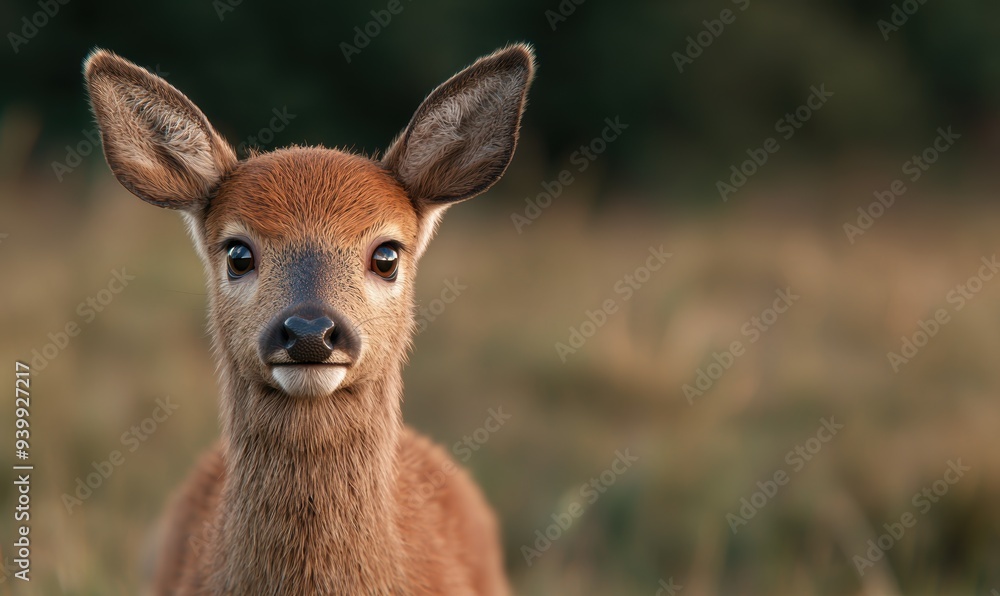 close-up portrait of a curious deer close-up portrait of a curious deer