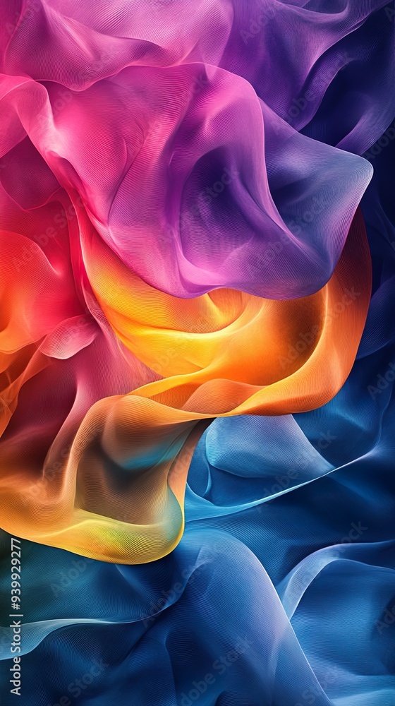 Obraz premium Vivid Colors and Fluid Geometric Shapes for a Dynamic Abstract Background