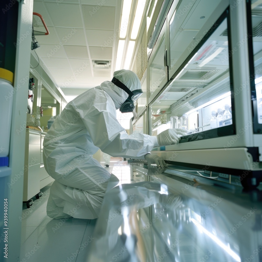 Skilled lab technician conducting experiments in laboratory, critical role of lab work in scientific research, emphasizing attention to detail and thoroughness in experimental procedures
