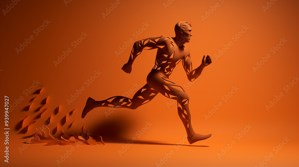 running man made of paper running man made of paper