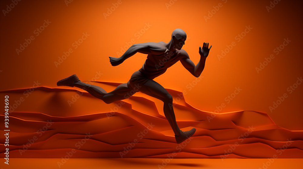 running man made of paper running man made of paper