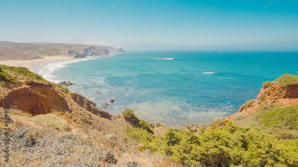 Coast at Praia do Amado, Portugal, in summer Coast at Praia do Amado, Portugal, in summer