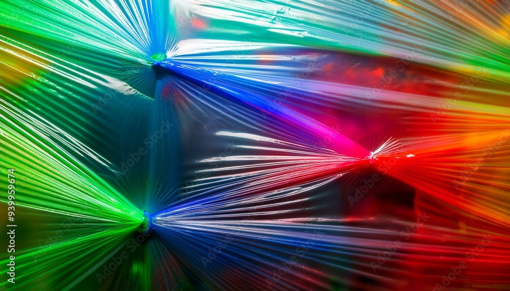 Fototapeta premium 형형색색의 무지개빛 플라스틱 필름