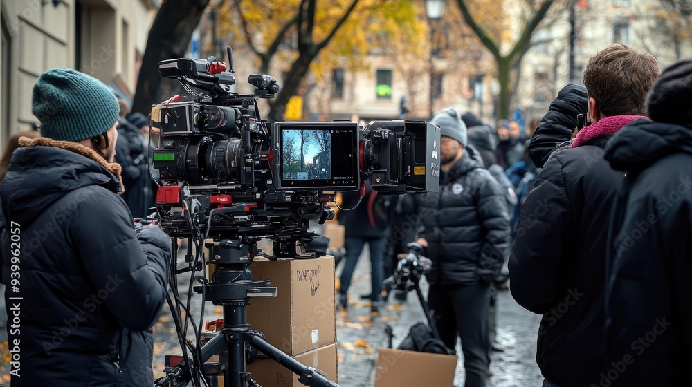 Film crew packing up equipment after a day of shooting