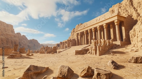 Ancient Egyptian Temple in the Desert photo