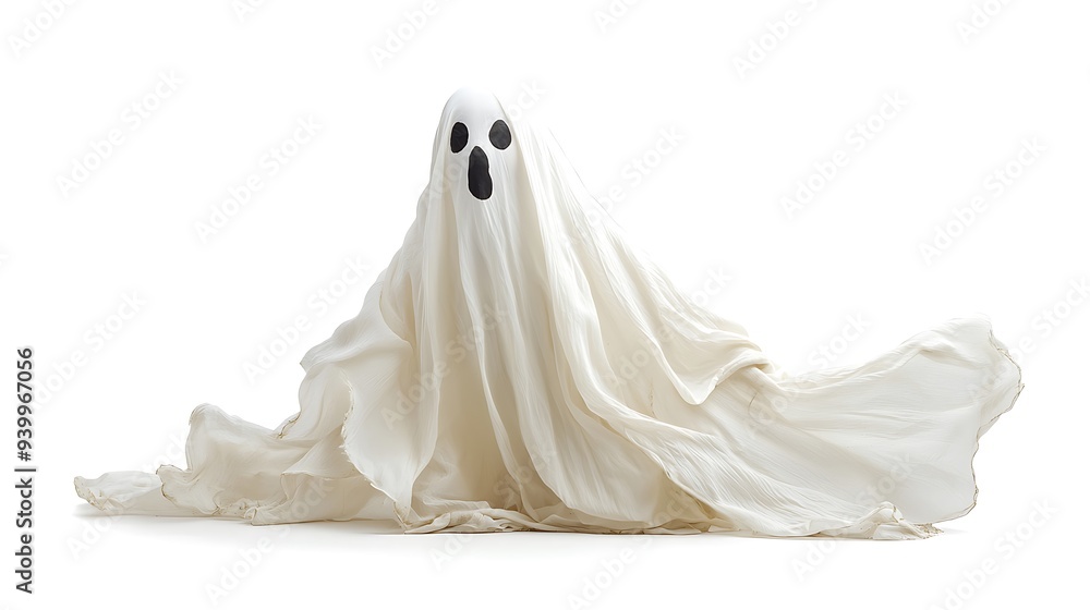 Halloween ghost on white background. Spirit figure Halloween ghost on white background. Spirit figure