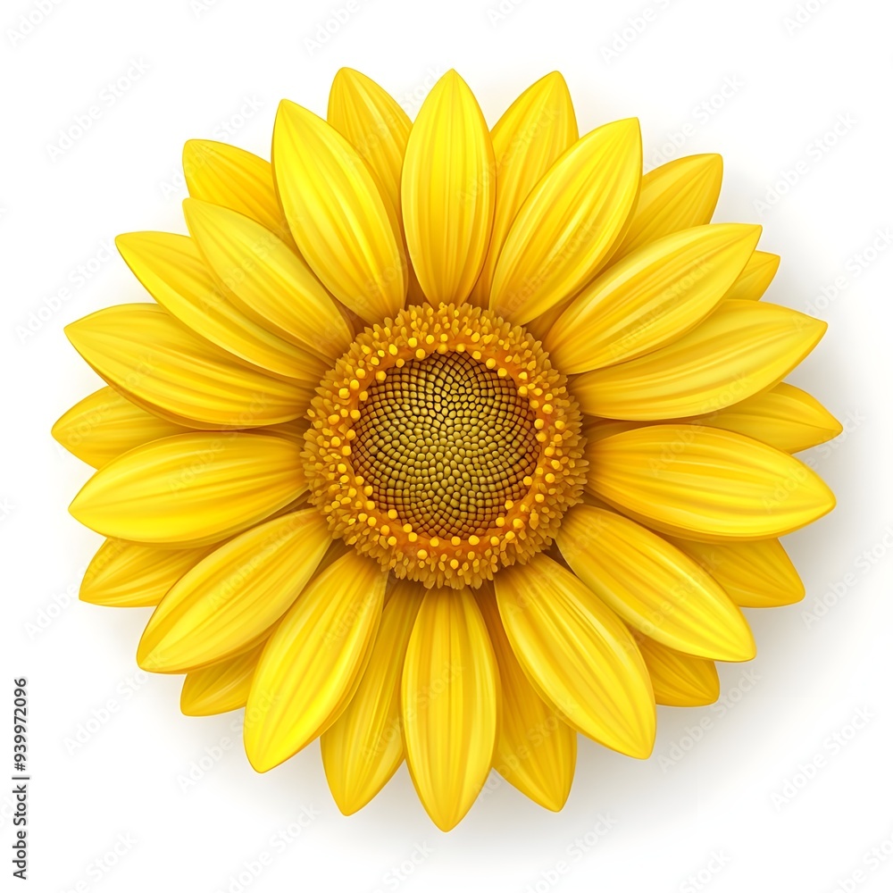 Fototapeta premium Yellow Sunflower Flower Isolated on White Background.