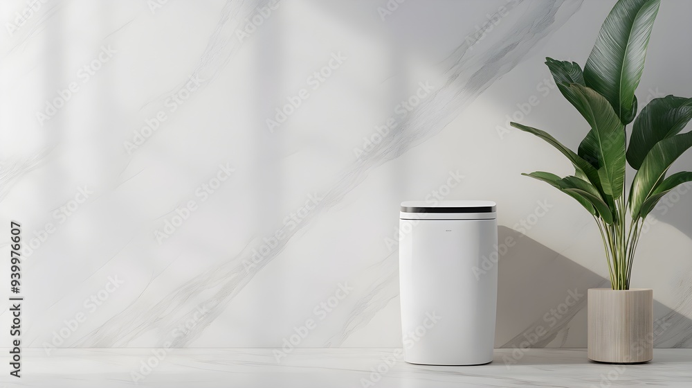 Minimalist bathroom design with a touch-free smart toilet and a chic, minimal brush holder, showcasing modern luxury Minimalist bathroom design with a touch-free smart toilet and a chic, minimal brush holder, showcasing modern luxury