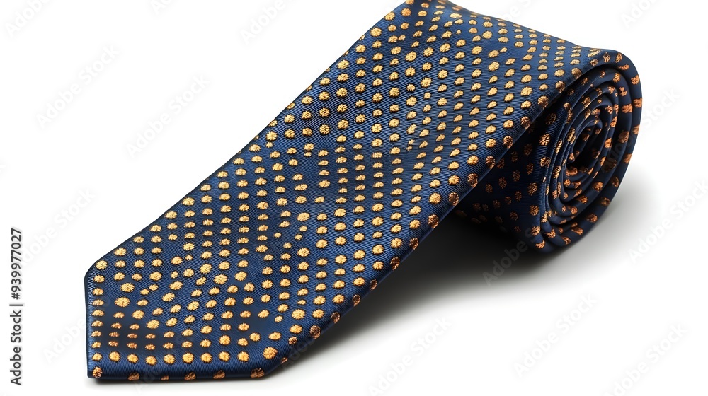 Blue and Gold Polka Dot Necktie. Blue and Gold Polka Dot Necktie.