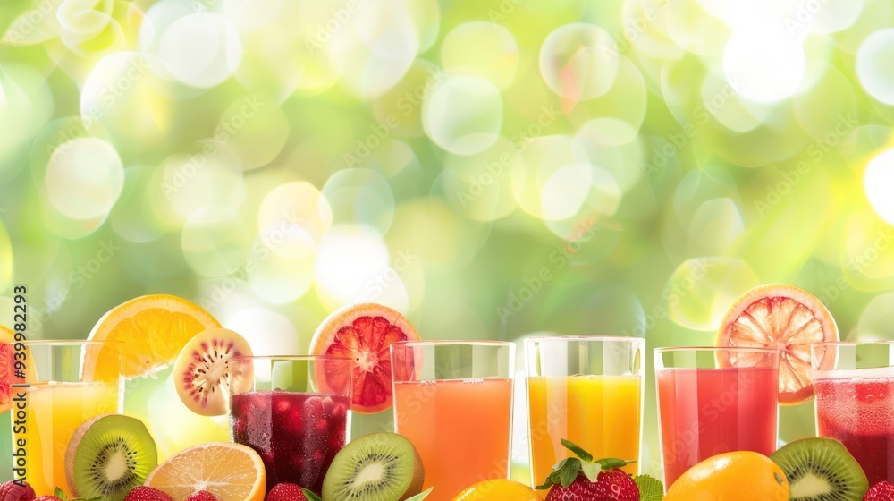 Fototapeta premium Refreshing Summer Fruit Juices