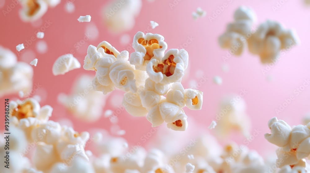 Dynamic Popcorn Floating on Pink Dynamic Popcorn Floating on Pink