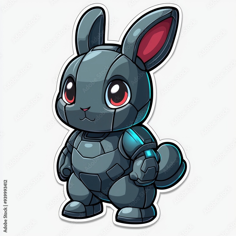 Cute Robot Bunny Character Illustration Cute Robot Bunny Character Illustration