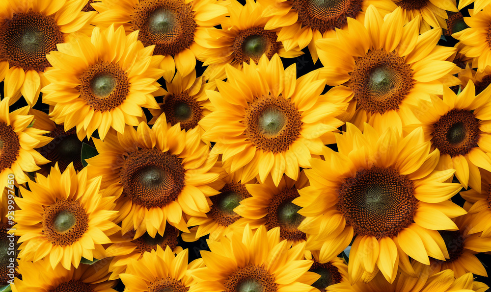 Beautiful Field of Sunflowers in Full Bloom Beautiful Field of Sunflowers in Full Bloom