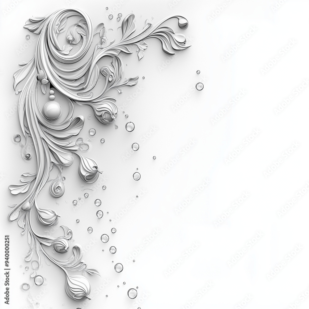 Platinum Fluid Background With Water Droplets. Platinum Fluid Background With Water Droplets.