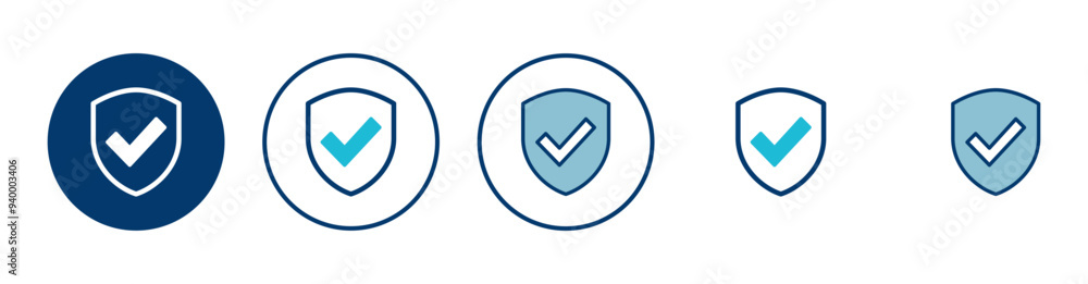 Shield check mark icon vector isolated on white background. Protection approve sign. Safe icon vector