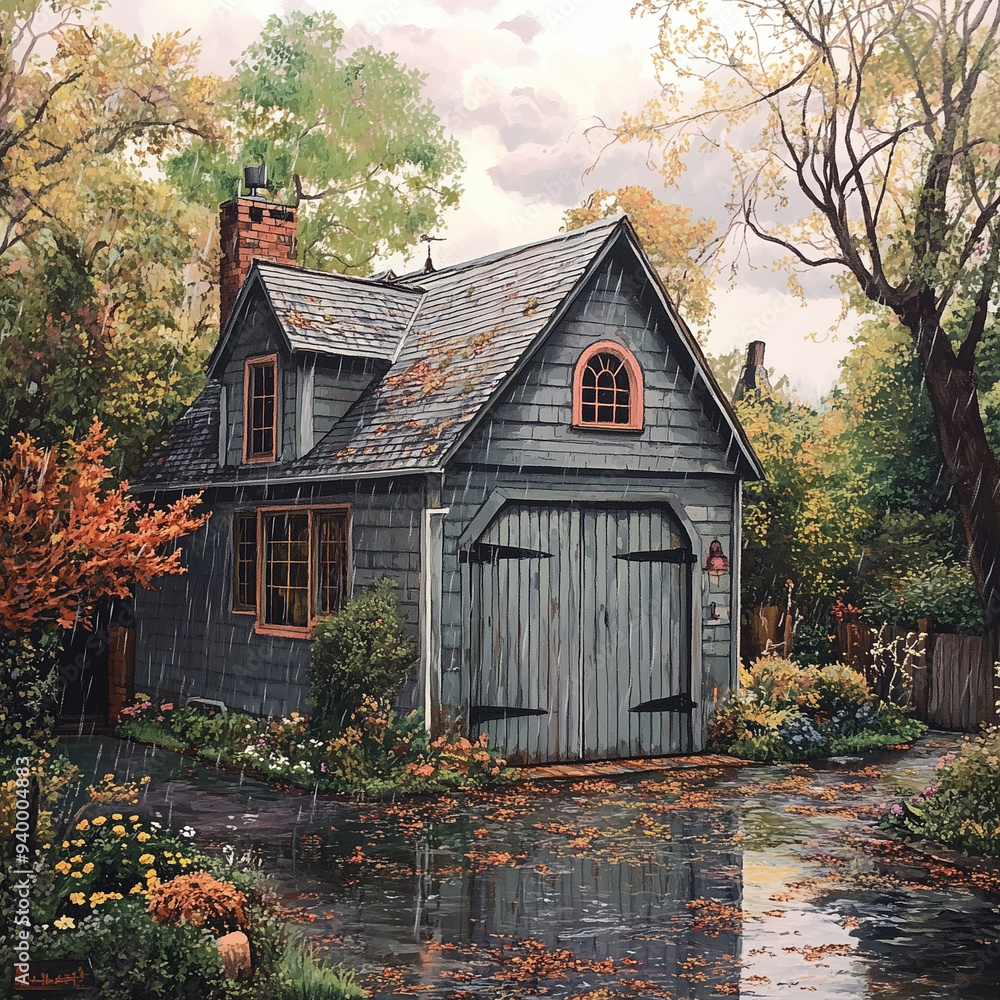 Compact Carriage House on a Rainy Afternoon Compact Carriage House on a Rainy Afternoon