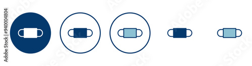 Mask icon vector isolated on white background. Man face with mask icon. Safety breathing masks. Industrial safety N95 mask. Medical mask vector icon.