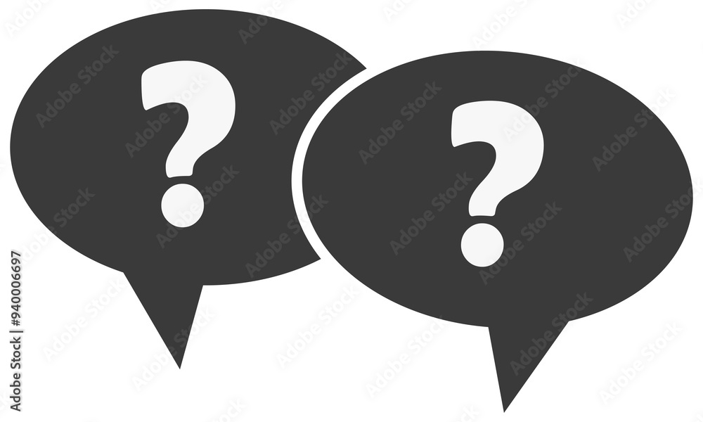 Flat icon of exclamation and question mark in speech bubble isolated on white background. Flat icon of exclamation and question mark in speech bubble isolated on white background.