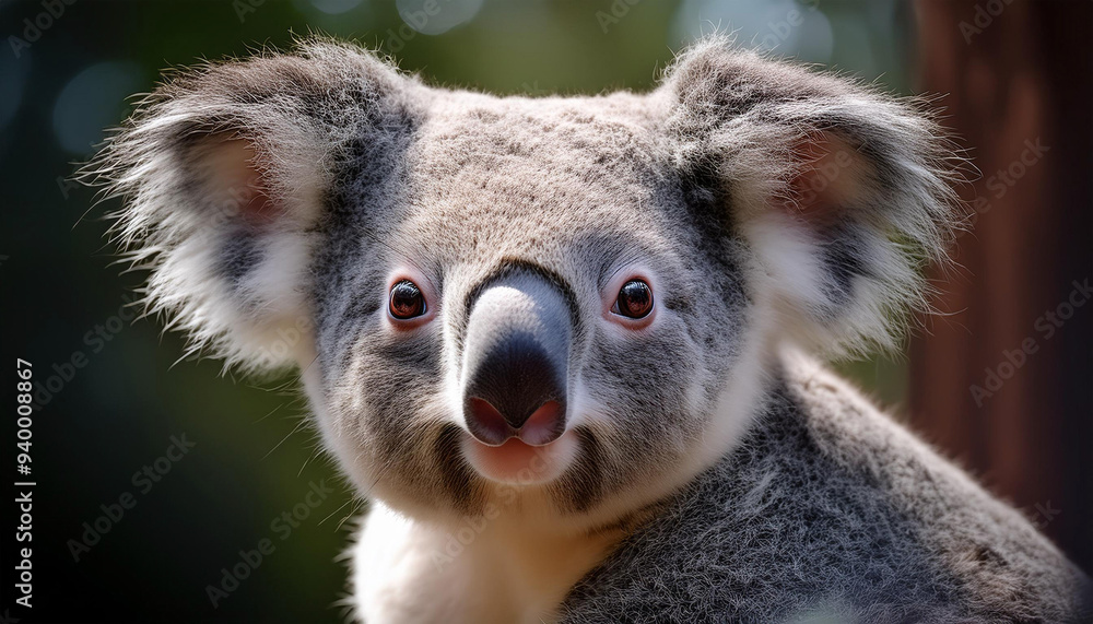 Fototapeta premium a Koala, Emphasizing Its Gentle Expression and Fur Texture