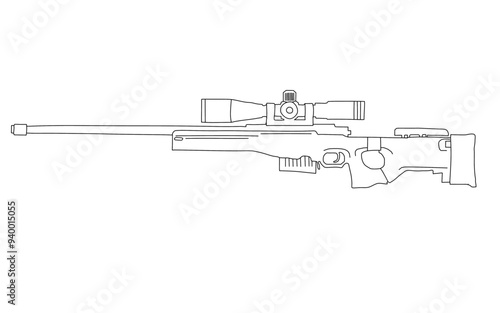 Sketch of the British AWM sniper rifle