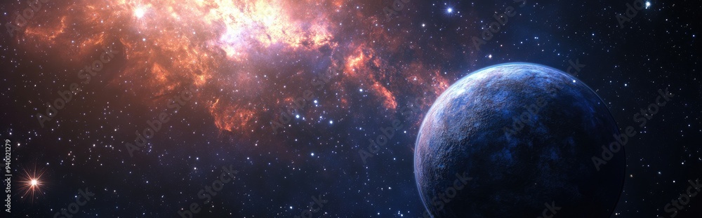3D cartoon illustration featuring stars of a planet and galaxy in open space 3D cartoon illustration featuring stars of a planet and galaxy in open space