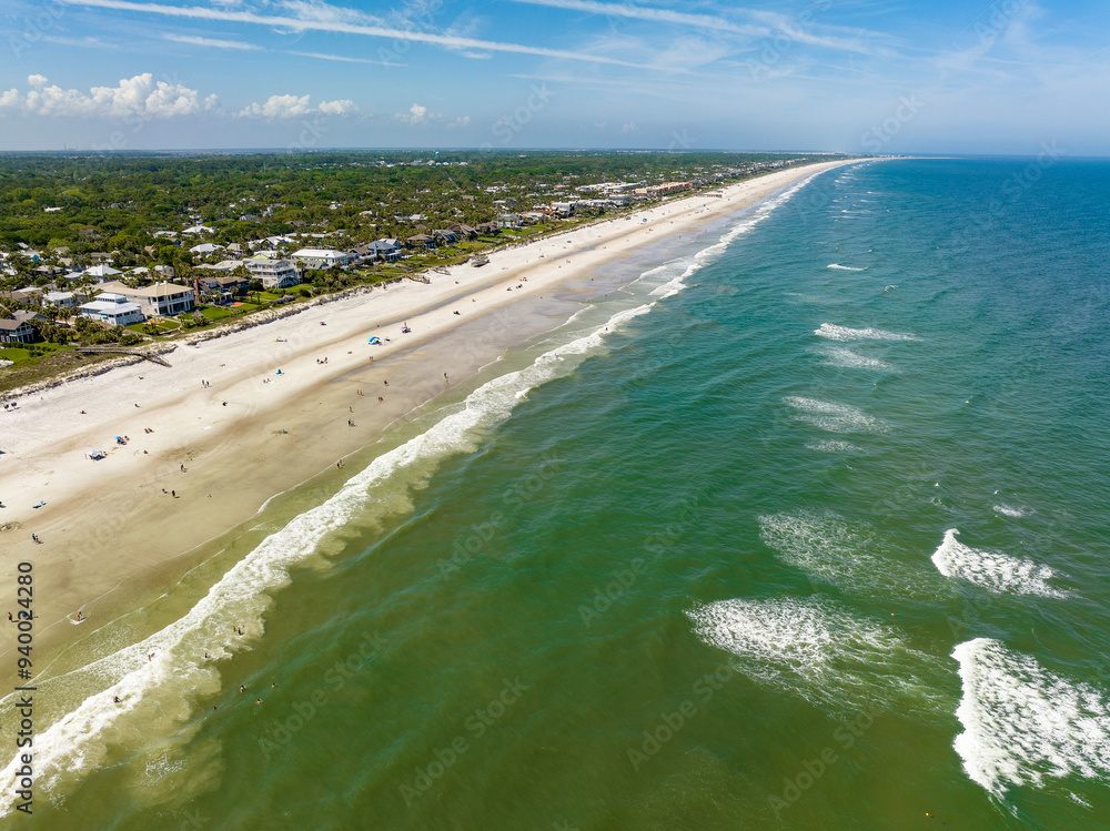 Fototapeta premium Aerial view of Jacksonville Beach Florida
